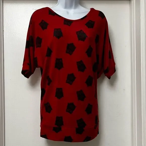 OWL SWEATER SHORT SLEEVE TOP! Size M BNWT - Picture 2 of 9